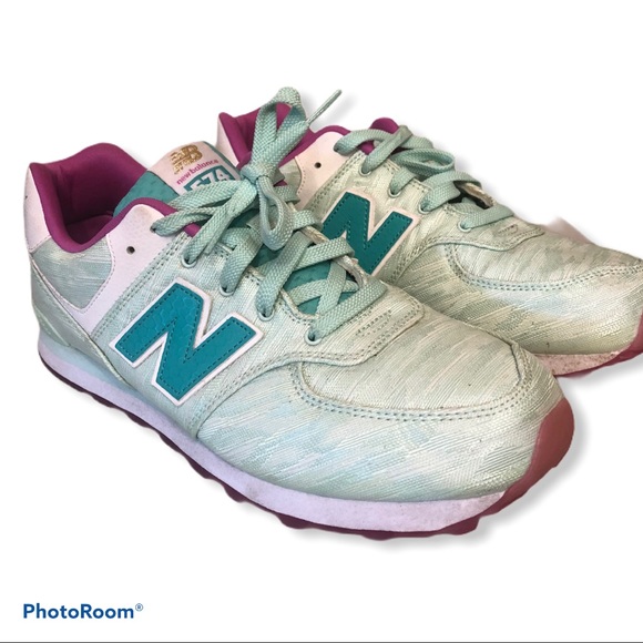 new balance 574 green pink